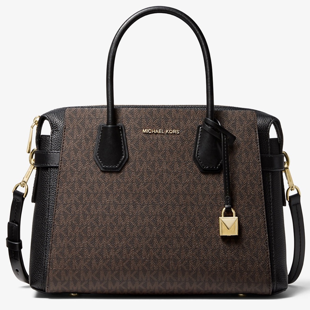 Michael Kors Mercer Large Logo Belted Satchel